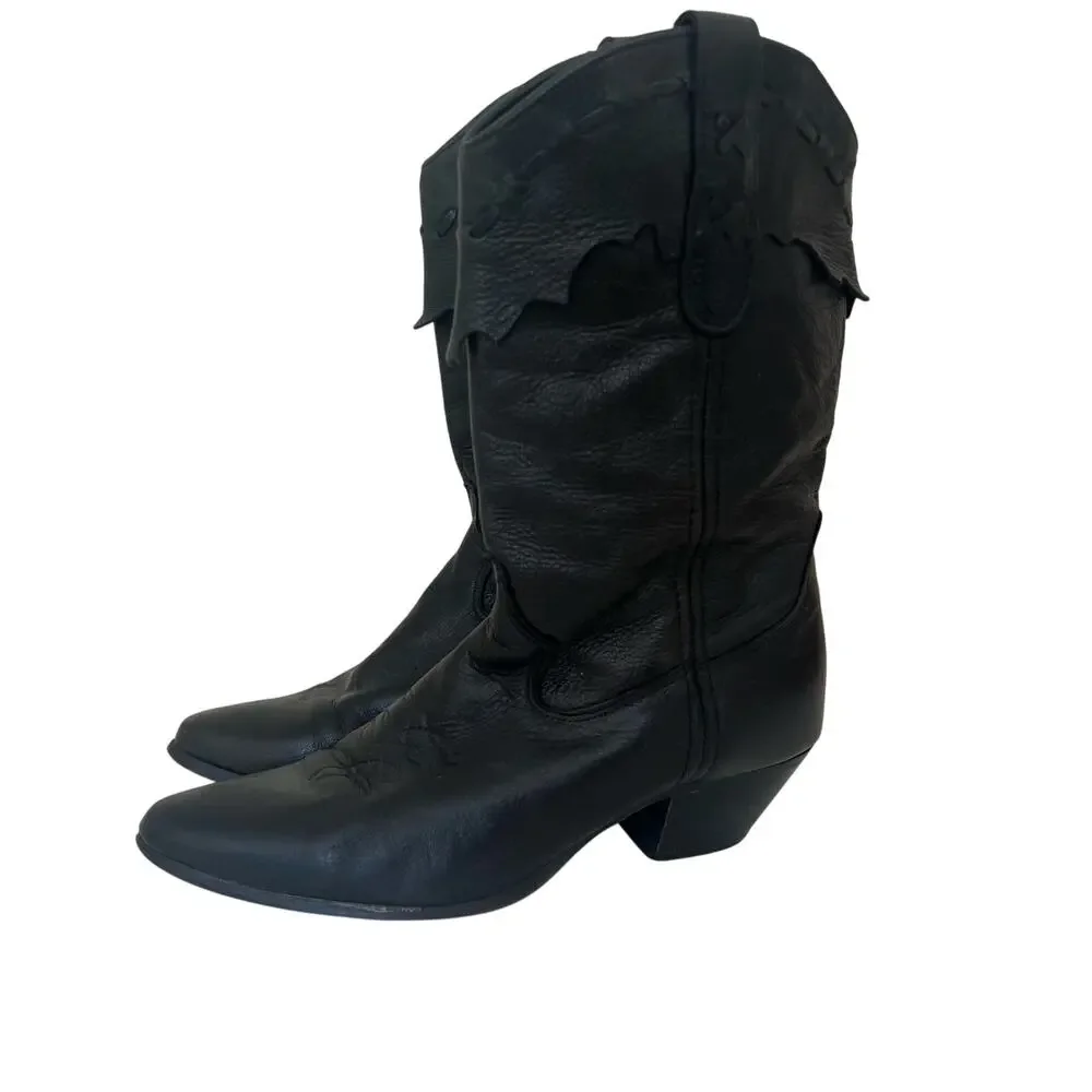 Laredo Black Western Heeled Boots - Picture 2 of 11